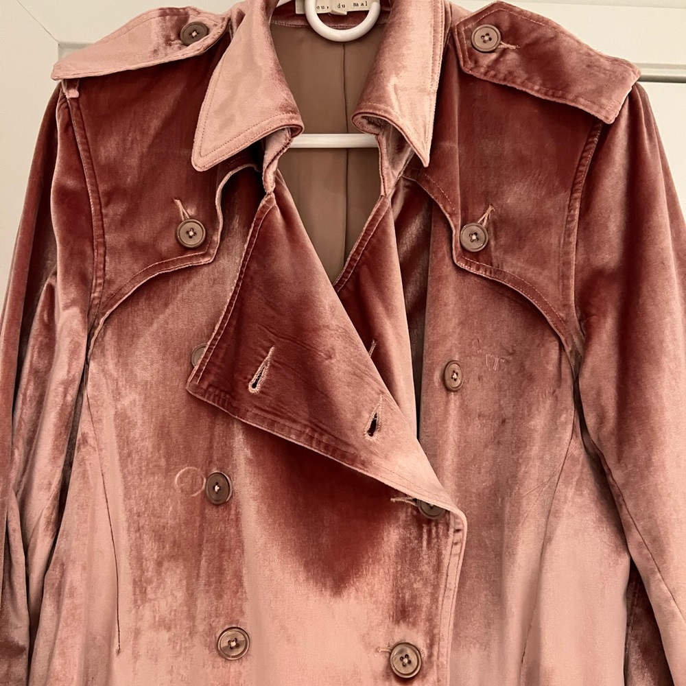 Fleur de Mal satin velvet trench coat